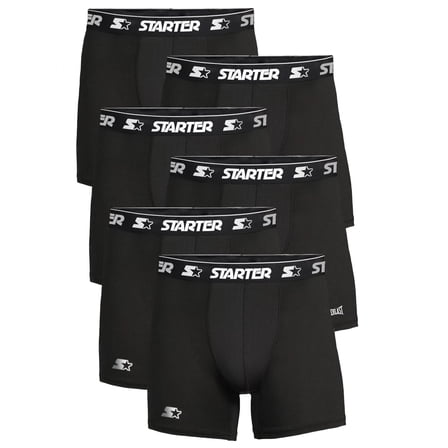 Starter Men’s and Big Men’s Active Performance Boxer Briefs, 6-Pack, Sizes S-5X