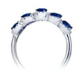 thumbnail image 3 of 1.5 Carat round cut Classic five stone Sapphire and white diamond Wedding band on 10k White Gold, 3 of 3