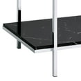 thumbnail image 5 of Gzxs Mirrored-Top Console Table, 2 Tier Entryway Table with Faux Marble Finish Shelf and Chrome Metal Frame, 48"L Narrow Sofa Table for Entryway, Living Room, Hallway, Foyer, Office, Black, 5 of 5