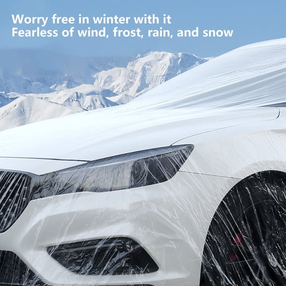 AYktou Car Cover-Car Cover Waterproof All Weather,Clear Plastic Car Covers with Elastic Strap,Universal Disposable Car Covers for Sunscreen Rainproof Dusts-Proof and Hail,660x380cm / 259.8x149.6in