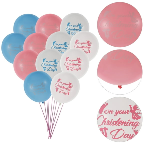 WEUVEB Baptismal Balloons Latex Pink 40Pcs Baby Baptism Party Decoration