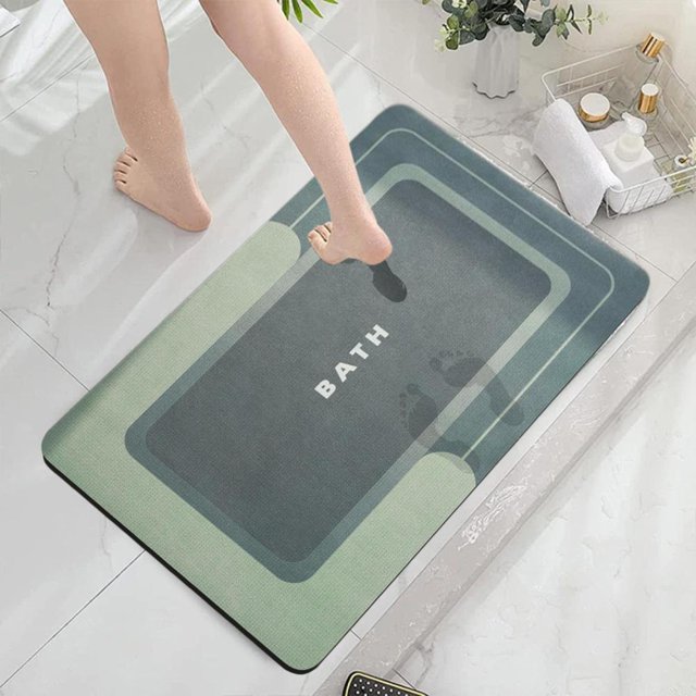 Feltree Diatomaceous Earth Bath Mat 16x24 Inch Super Absorbent Fast Drying Non-Slip Bathroom Rug for Floor, Thin Bath Mat for Bathtub & Vanity, Easy Clean