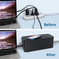 thumbnail image 4 of Caja de gestión de cables ZhiYo, negra, paquete de 2 unidades, extra grande y mediana, 4 of 5