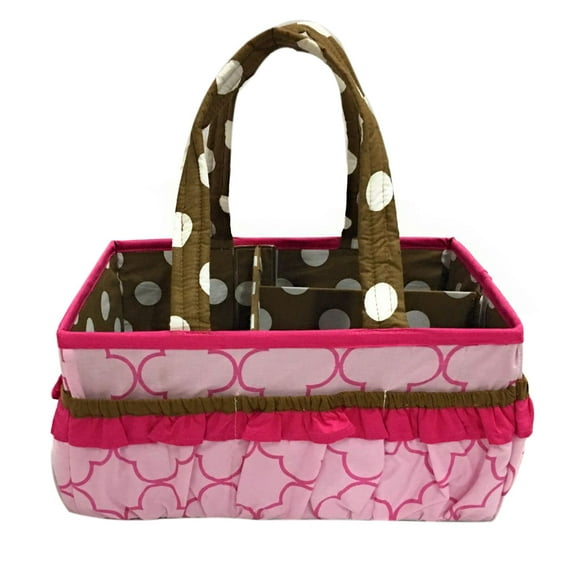 Bacati - Nursery Storage Caddy Butterflies Pink/Chocolate Girls