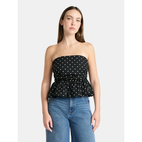 No Boundaries Cotton Strapless Bubble Top, Women's