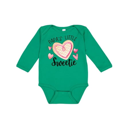 

Inktastic Papa s Little Sweetie with Pink Heart Cookie Gift Baby Boy or Baby Girl Long Sleeve Bodysuit