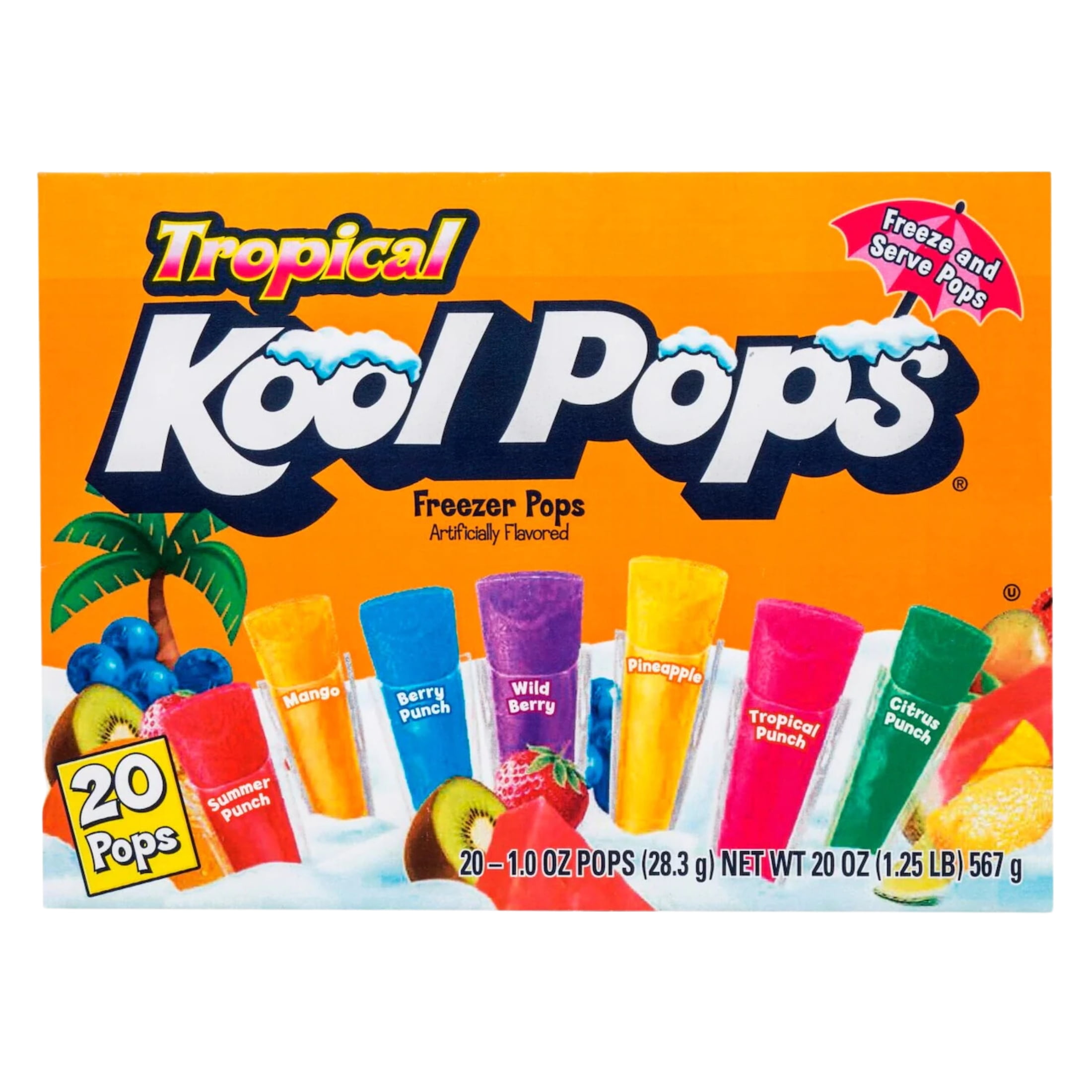 Kool Pops Tropical Freezer Pops 20ct Each Ice Candy Home Kitchen Party