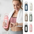 thumbnail image 2 of Large Capacity Motivational Water Bottle with Time Marker Food Grade Wide Mouth Leakproof Sports Water Bottle with Handle, 2 of 7