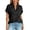 Black, variant on ChoXxx Women's Loose Short Sleeve V Neck Multicolor Block Summer Top Purple M