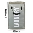 thumbnail image 3 of Kudosale Foldable Canvas Laundry Bag with Handles, Light Gray, 3 of 9