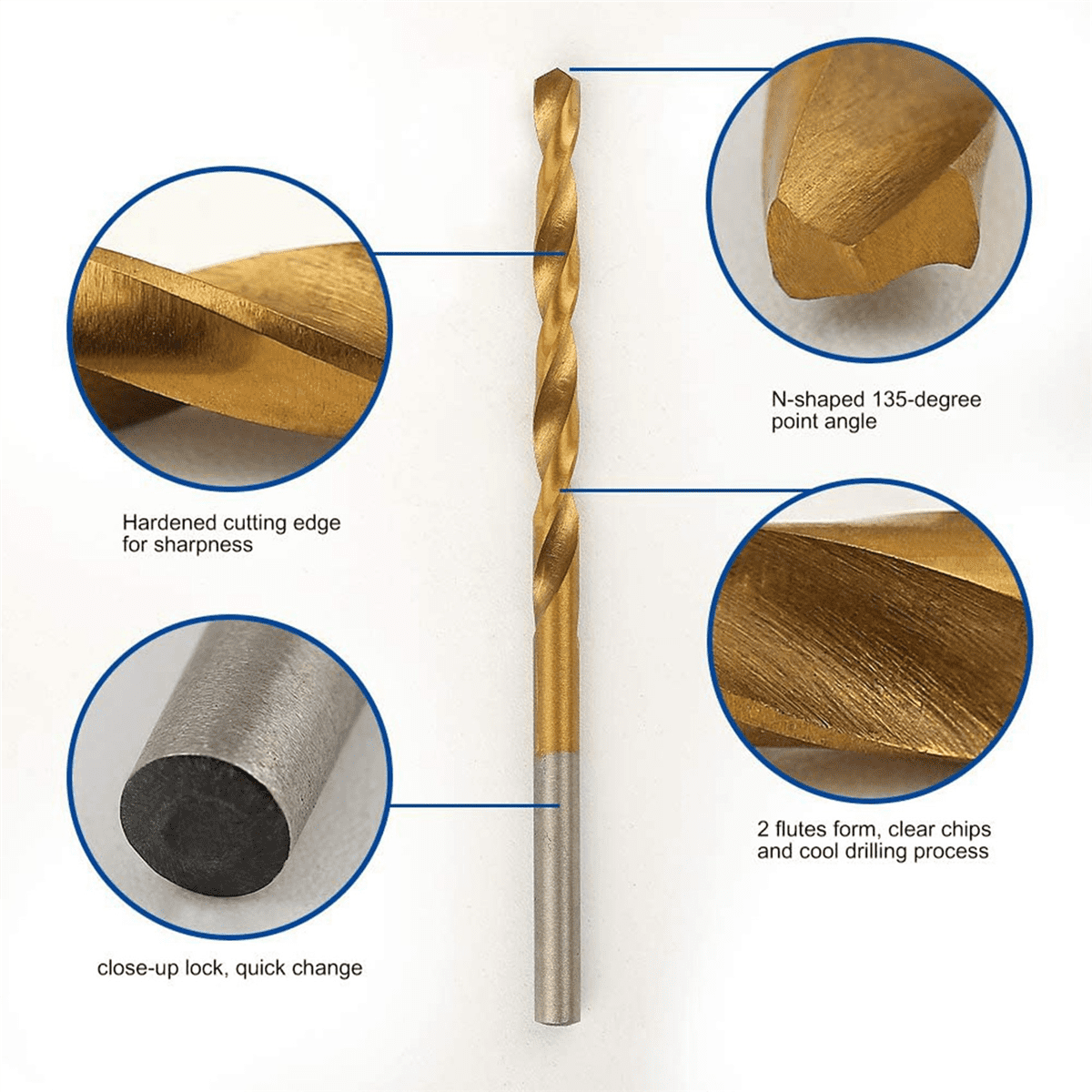 360 Pcs Titanium Drill Bit Set HSS Drill Bits for Metal, Steel, Wood, Plastic, Copper, Aluminum Alloy, 1mm to 3.5mm,360 x Titanium Drill Bits,Golden