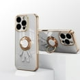 thumbnail image 5 of for iPhone 16e Case with Ring Holder, iPhone 16e Cover, Kickstand Magnetic Plating Frame TPU Shockproof Anti-Scratch Slim Girls Women Men Case Cover for iPhone 16e, White, 5 of 5