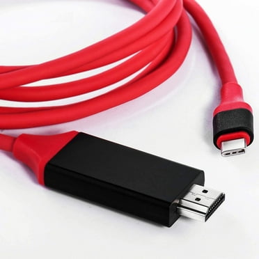 USB-C/PD 4k HDMI Cable Compatible with Samsung Galaxy S10/S10e/S10 /S10 Plus/10 5G/Lite with Full 2160p@30Hz, 6Ft/2M Cable [Red, Thunderbolt 3 Compatible]