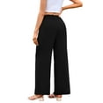 thumbnail image 2 of TANBOM Women's High Waist Wide-Leg Long Loose Casual Flowy Pants with Pockets Black S, 2 of 4