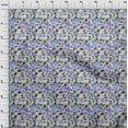 thumbnail image 3 of oneOone Organic Cotton Poplin Twill Fabric Watercolor Leaves & Peony Floral Print Fabric By The Yard 42 Inch Wide, 3 of 4