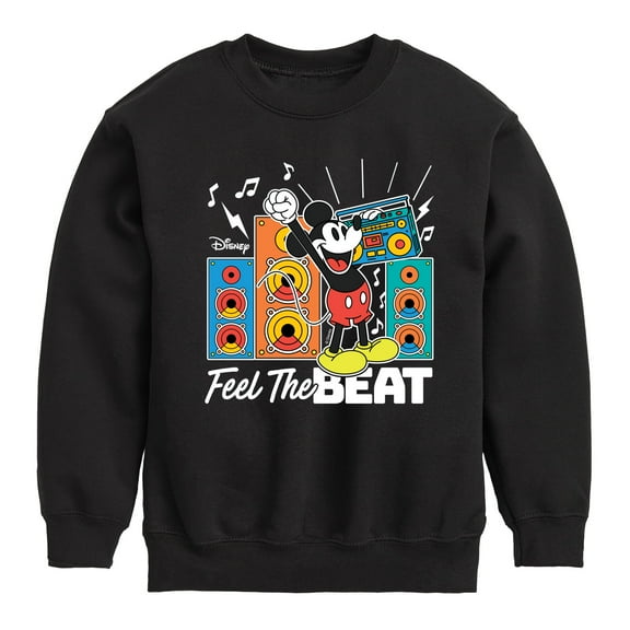 Disney - Mickey Feel The Beat - Toddler & Youth Crewneck Fleece Sweatshirt