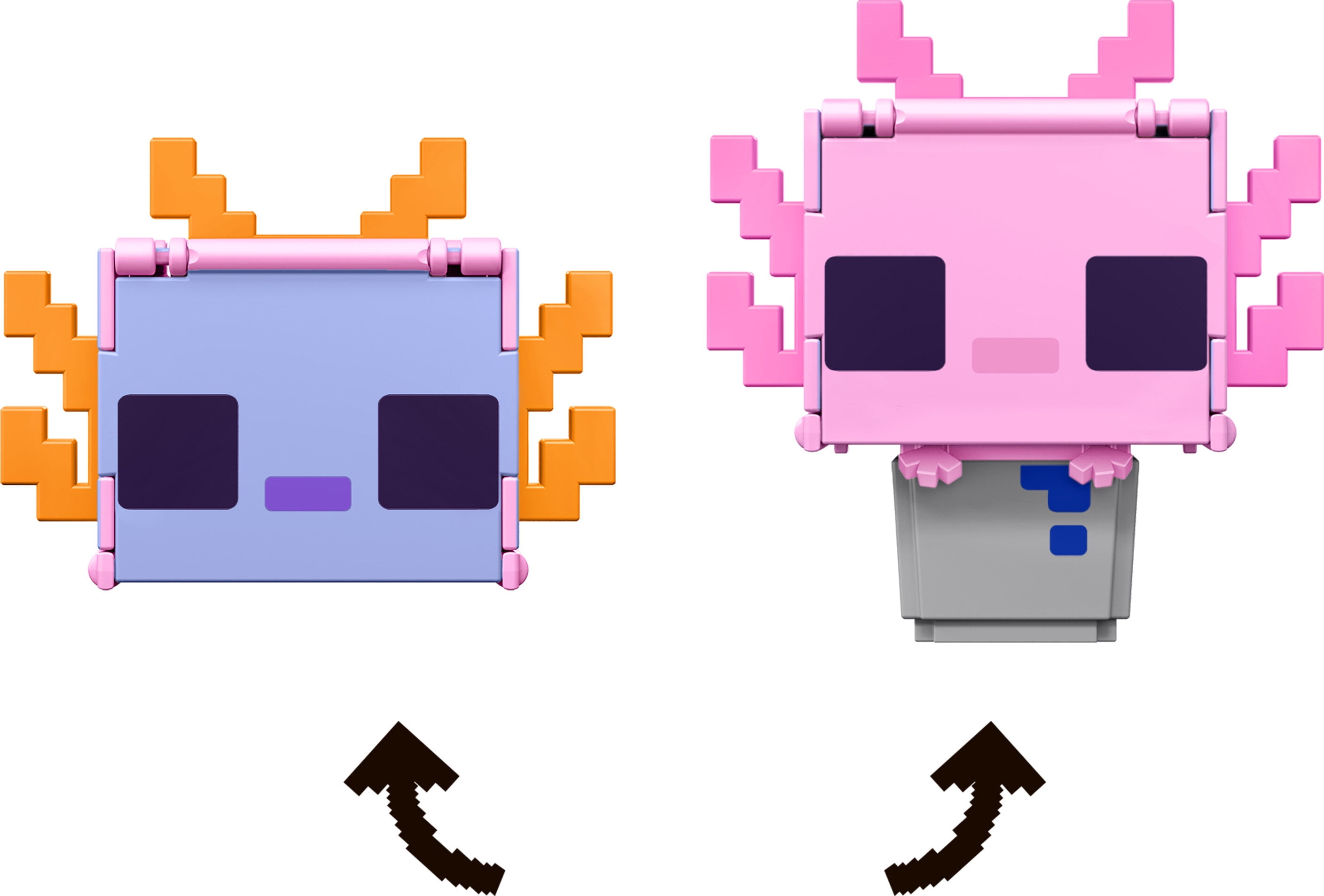Minecraft Flippin’ Figs Alex & Axolotl Figures 2Pack, 2in1 Fidget Play & Pixelated Design  (图4)