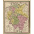 thumbnail image 2 of Vintage Maps 12x14 Gold Ornate Wood Framed with Double Matting Museum Art Print Titled - Germany 1849, 2 of 4
