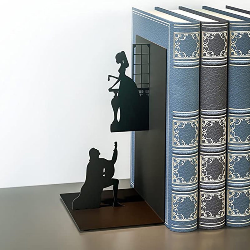 Details about   Simple Modern Decorative Book Ends Iron Art Black Metal Bookends for Collecting* 
