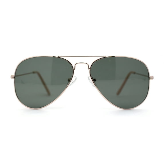 Iconic Tempered Glass Lens Tear Drop Shape Wire Rim Cop Sunglasses Gold Black