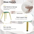 thumbnail image 4 of Juego de 2 Sillas de comedor de terciopelo de cadena de bola de silla de burbuja hinchada amarilla con piernas de oro, sillas modernas tapizadas de acento para el comedor y la cocina, 4 of 5