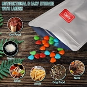 150 Pack Mylar Bags for Food Storage with Oxygen Absorbers, Labels and Clips - Resealable Ziplock Bags for Packaging,Pint Size Storage Bags(4 Size)