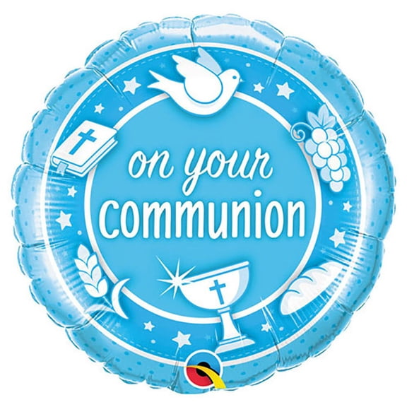 burton & burton rel on your communion blue foil balloon