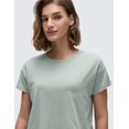 thumbnail image 4 of CRZ YOGA Women's Pima Cotton Workout Short Sleeve Shirts Loose Athletic Crop Tops Casual T-Shirt, 4 of 4