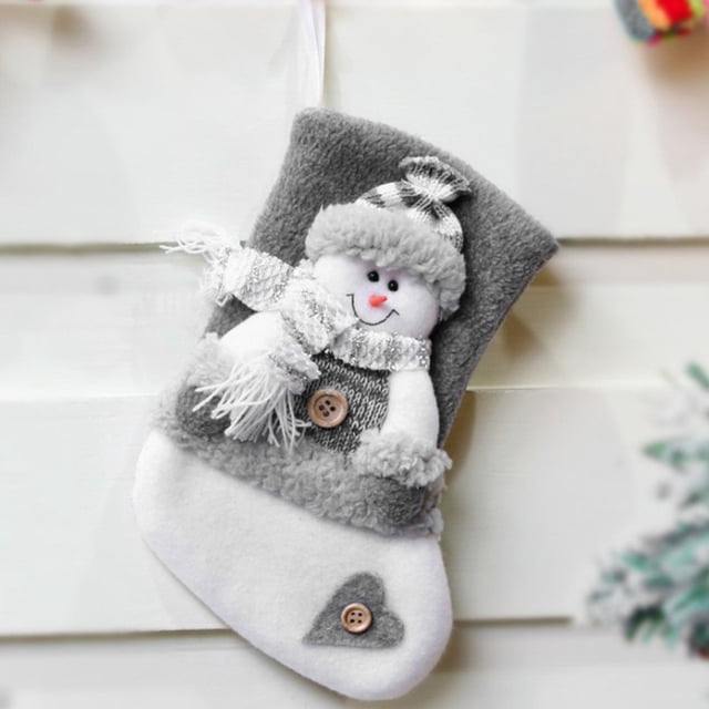 Fiudx Calcetines Navideños con Diseño de Muñeca, de Lino, Decoración Navideña Creativa, Perfectos para El Hogar, Temporada Festiva, 20 X 11 X 13,5 Cm.