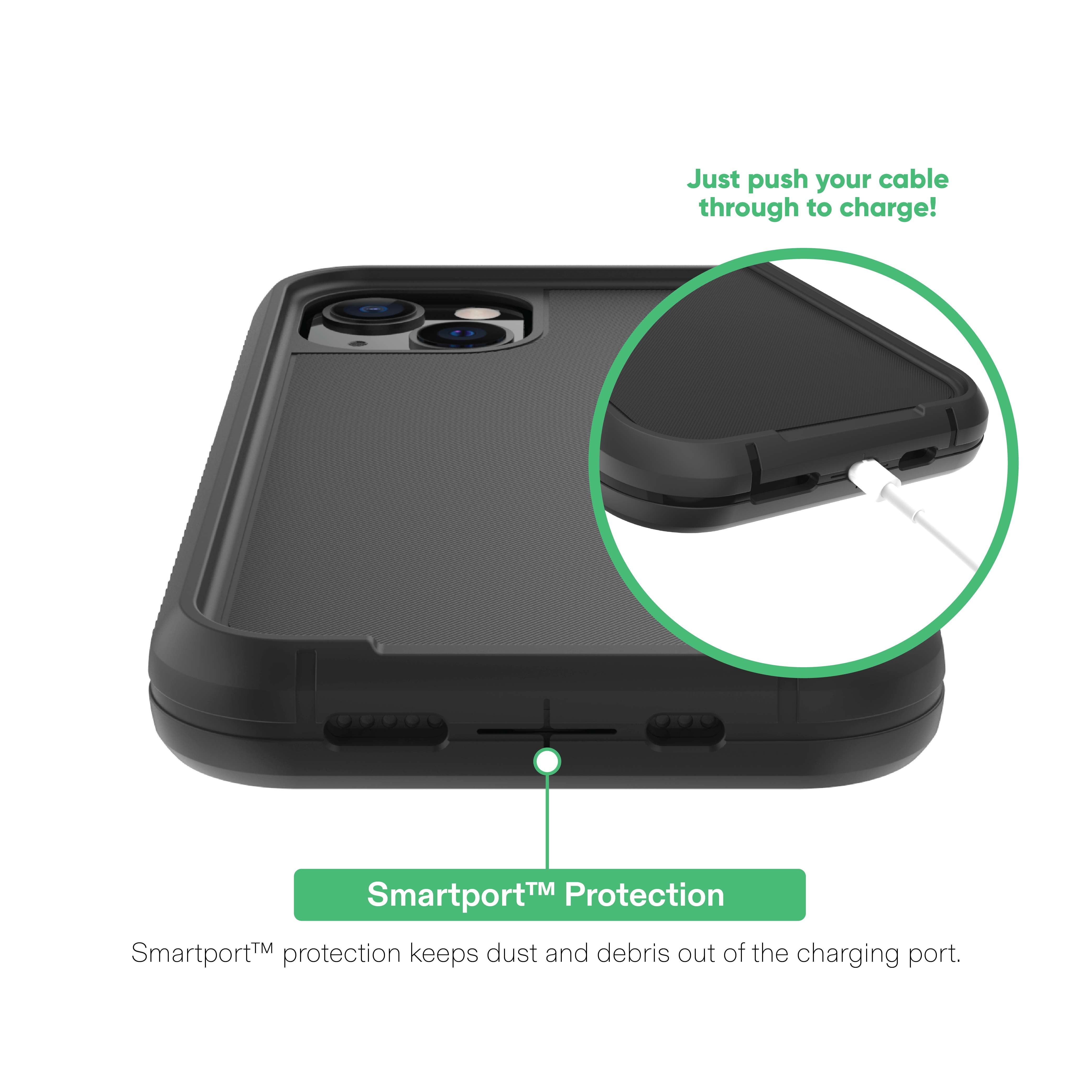 onn MagSafe Compatible Rugged Phone Case for iPhone 17e / iPhone 16e / iPhone 15 / iPhone 14 / iPhone 13 - Black