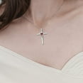 thumbnail image 3 of FANCIME Cross Necklace for Women Sterling Silver Birthstone Necklace Natural Garnet Infinity Heart Cross Crucifix Pendant January Birthstone Jewelry Valentines Day Gifts Birthday Gifts for Women Her, 3 of 12