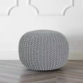 thumbnail image 1 of Urban Shop Round Knit Pouf, Light Grey, 1 of 3