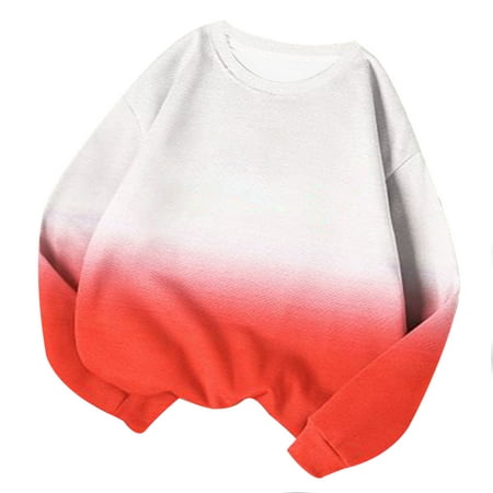 BLVB Crewneck Pullover for Women Casual Loose Long Sleeve Oversized Sweatshirts for Women Fall Fashion Clothes