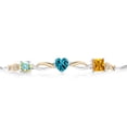 thumbnail image 2 of 925 Silver and 10K Yellow Gold Mercury Mist Mystic Topaz London Blue Topaz Yellow Citrine and Lab Grown Diamond Tennis Bracelet for Women By Keren Hanan (2.10 cttw, Adjustable up To 9 inch), 2 of 4