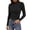 e-144Black591, variant on Women Blouse Casual Fashion Semi Turtleneck Slim Fit Basic Ribbed Knit Long Sleeve Tops Everyday And Layering Soft Female Solid Color Dailywear