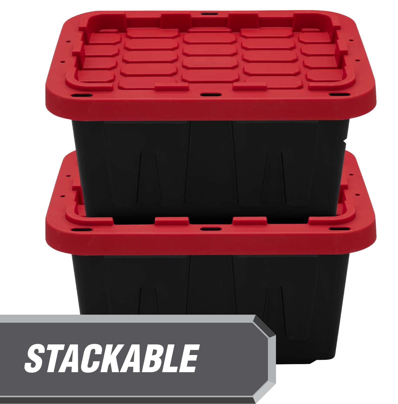 Heavy-Duty Stack and Nest Containers - 24 x 15 x 8, Red S-19473R - Uline