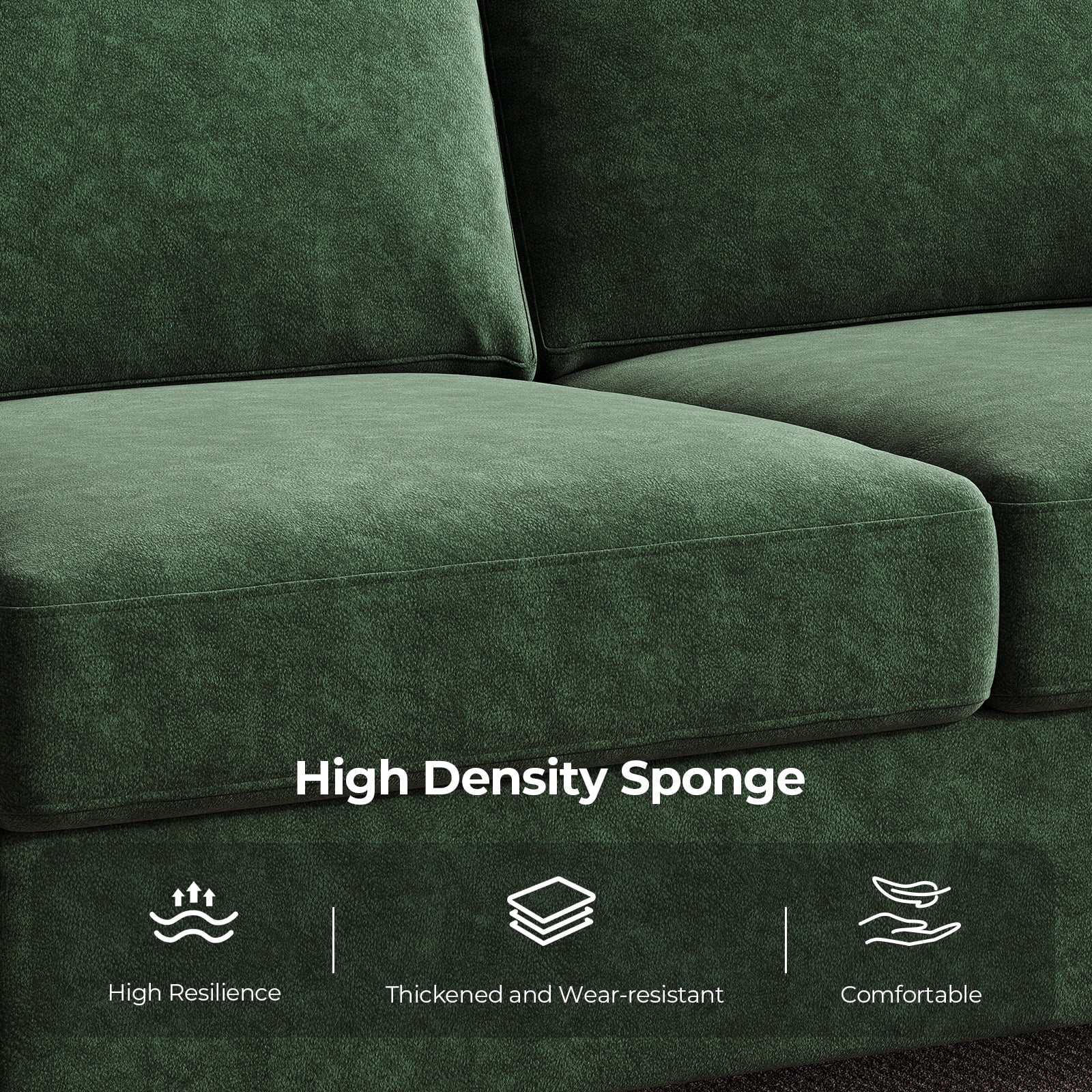 COPIAE 64.2” Small Couches for Living Room, High Resilience Loveseat Sofa, Velvet Fabric 2 Seat Sofa Couch with Wooden Frame& Upholstered Cushion, Modern Deep Seat Sofa for Bedroom Office