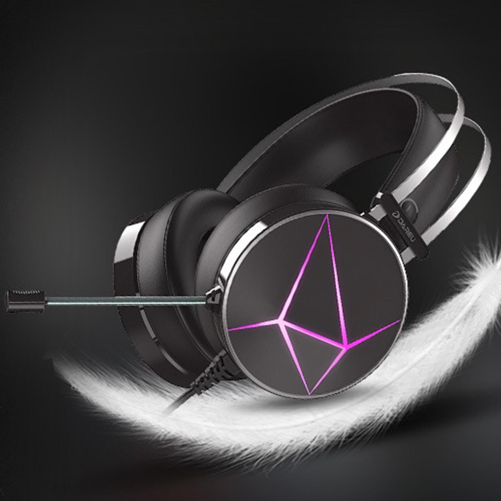 Upgrade Headset Foldable LED RGB Light Noise Reduction Stereo Gaming Headphones Microphone for PC PUBG CSGO