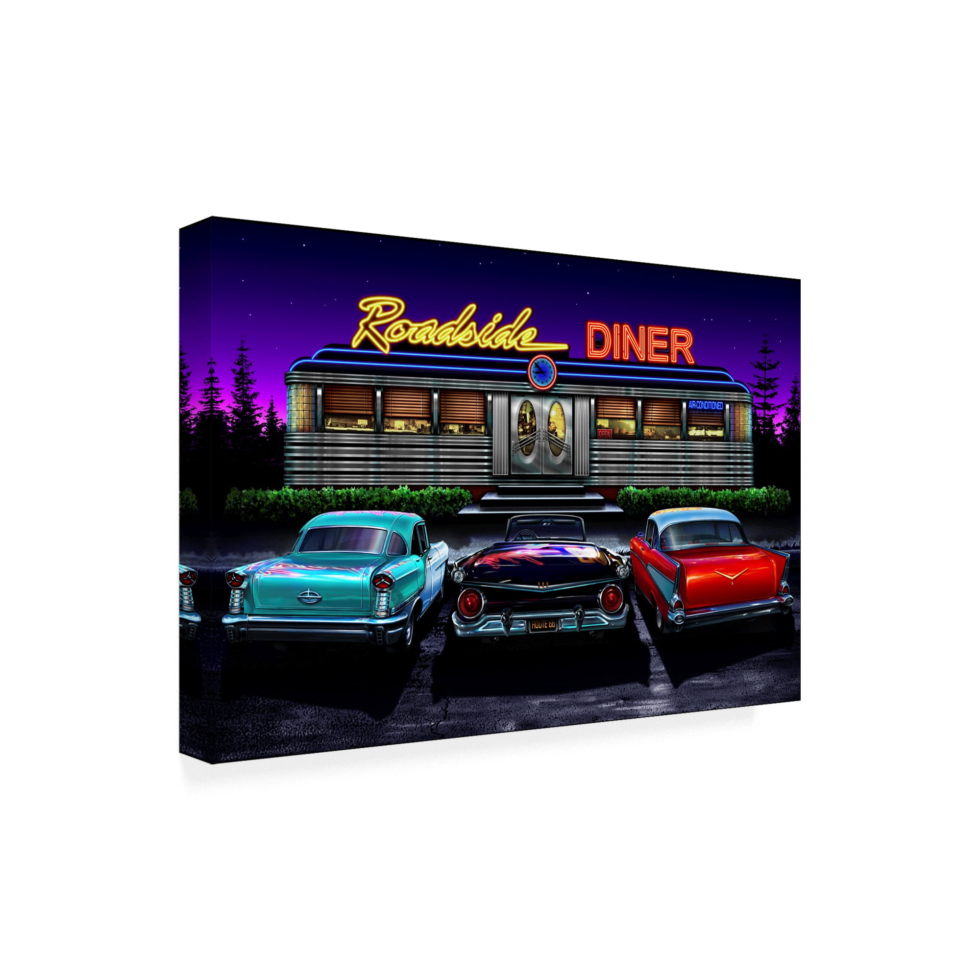 Trademark Fine Art 'Diners and Cars VIII' Canvas Art by Helen Flint