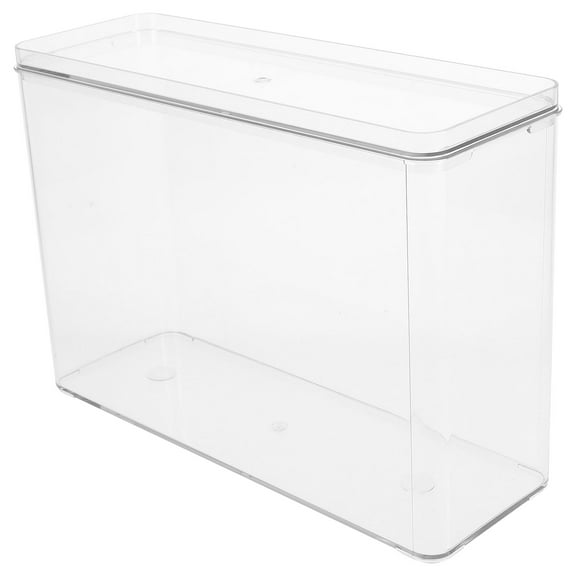 WHAMVOX Transparent Acrylic Storage Box for Desk Organization with Spacious Design and Dustproof Lid 12.5x8.5x5.5 Inches