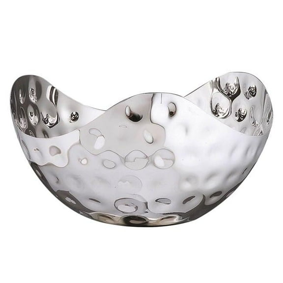 Jiallo 72591 10 in. Bolt Stainless Steel Triangular Bowl, Hammered