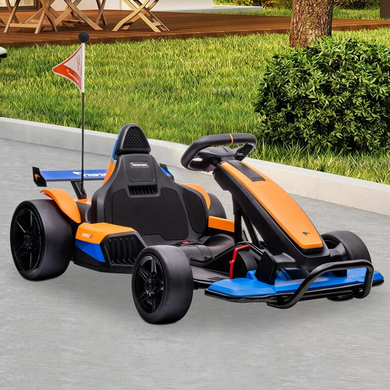 Licensed Mclaren F1 Racing Go Kart, 24 Volt Outdoor Kids Ride on Toy with  Safety Belt, Bluetooth Music, Two Modes Battery Powered Drift Car for Boys  & Girls Ages 6-12 Birthday Gift 