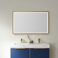 thumbnail image 2 of Vinnova Como 48" Rectangle LED Wall Mount Bathroom Vanity Mirror in Gold Frame, 2 of 8