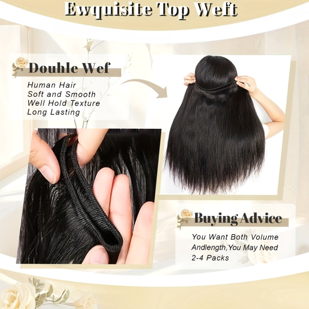 Typpkmm Lightweight Human Hair Bundles Raw Virgin Unprocessed Extensions Bone Straight Human Hair Bundles Double Weft Braiding Hair Extension 30inch