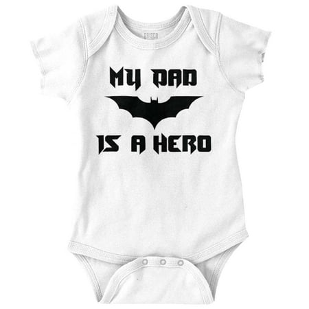

My Dad is a Hero Superhero Bat Newborn Baby Boy Girl Romper Brisco Brands