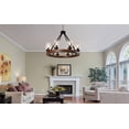 thumbnail image 4 of 25.2-Inch Modern Farmhouse Chandelier for Dining Room, Black Rustic 6-Light Fixture with Clear Glass Shades, Vintage Industrial Ceiling Light for Kitchen or Living Room, 4 of 5