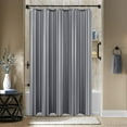 thumbnail image 2 of Biscaynebay Fabric Shower Curtain Liner 72" x 72", Dark Grey Water Repellent Stripes Bathroom Curtains Machine Washable, 2 of 18