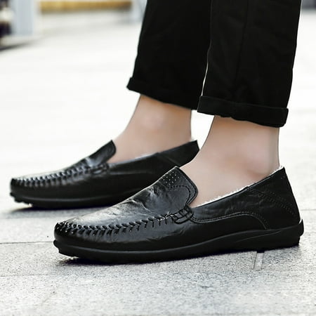 

Men s Large Size Business Leather Shoes Non-Slip Soft Driving Casual Peas Shoes