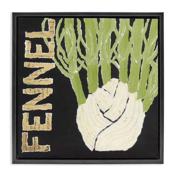 Stupell Industries Fennel Root Vegetable Black Framed Floater Canvas Wall Art, design by Nancy Overton