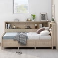 thumbnail image 2 of Twin Size Daybed with Storage - 3 Drawers & Shelves, Antique White Milk Finish, 2 of 19